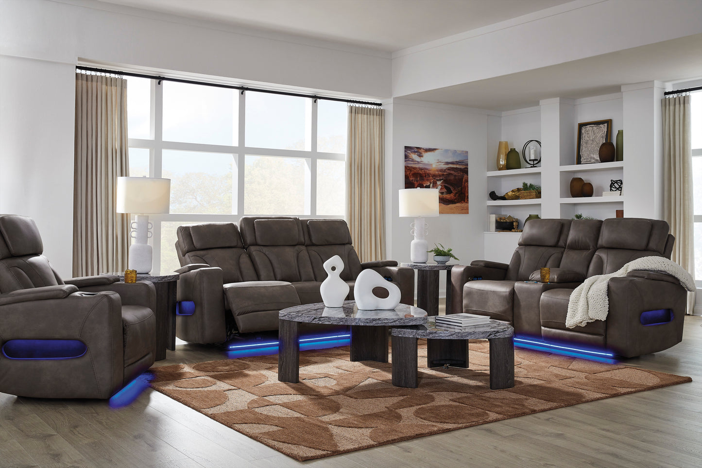 Warrior Peak PWR REC Loveseat/CON/ADJ HDRST