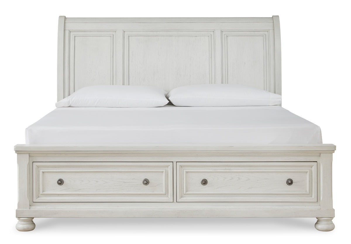 Robbinsdale King Sleigh Bed with Storage w/ Full Slats - Ashley Furniture Homestore Philippines