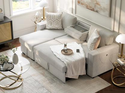 Poppleton 2-Piece Sectional with Pop Up Sleeper and Chaise