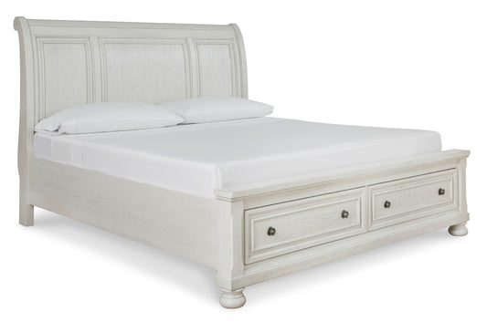 Robbinsdale King Sleigh Bed with Storage w/ Full Slats - Ashley Furniture Homestore Philippines