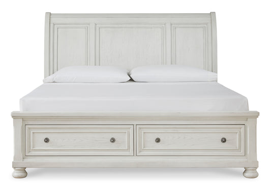 Robbinsdale King Sleigh Bed with Storage w/ Full Slats