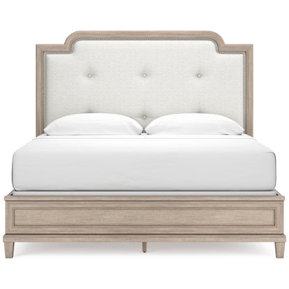 Jorlaina King Upholstered Panel Bed