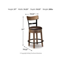 Pinnadel Counter Height Upholstered Bar Stool