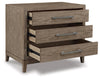 Chrestner Three Drawer Night Stand With Plug