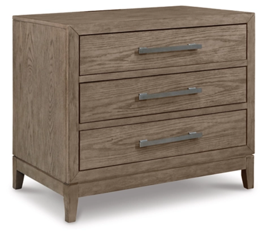 Chrestner Three Drawer Night Stand With Plug